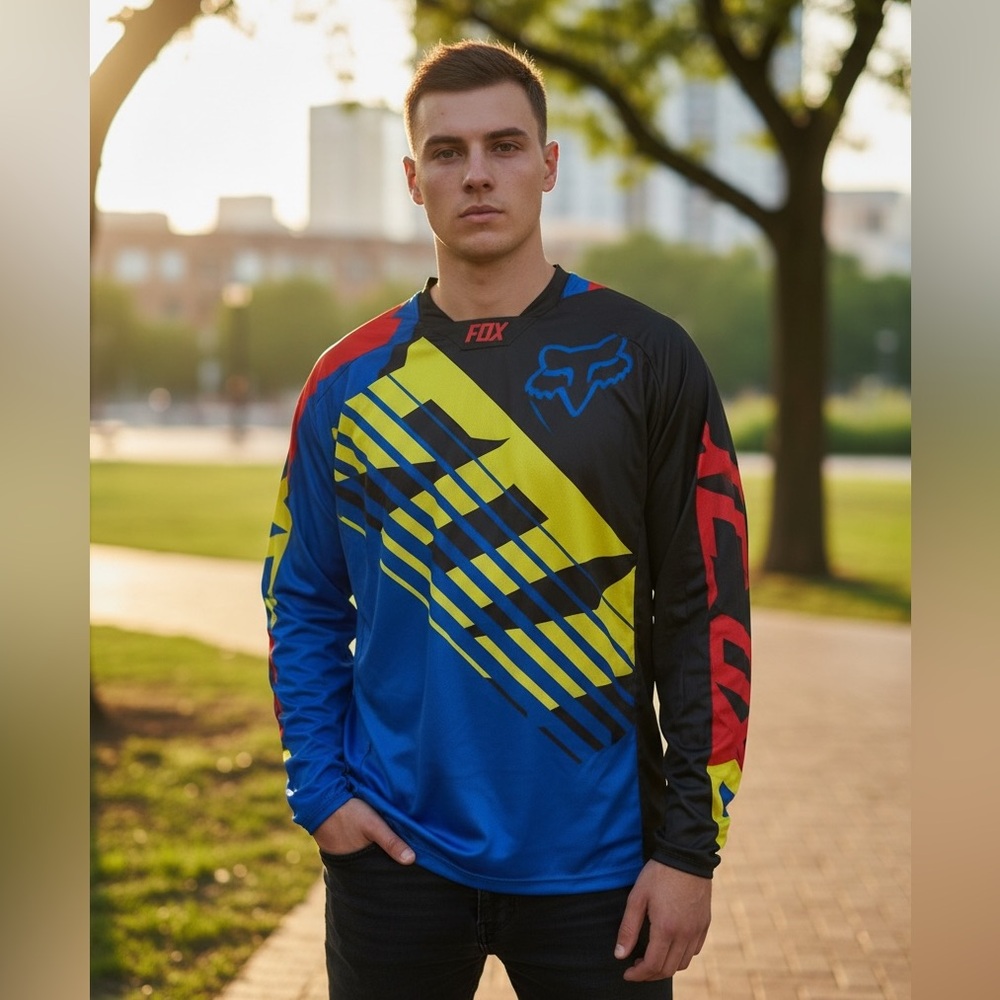 Fox Demo Black and Red Logo Jersey
